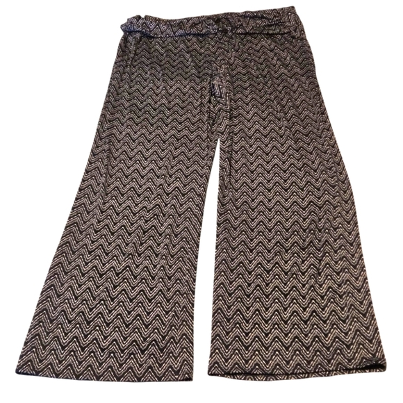 Robert Louis Black & White Chevron Palazzo Pants Stretch Waist Women’s Size 2X - Picture 1 of 10